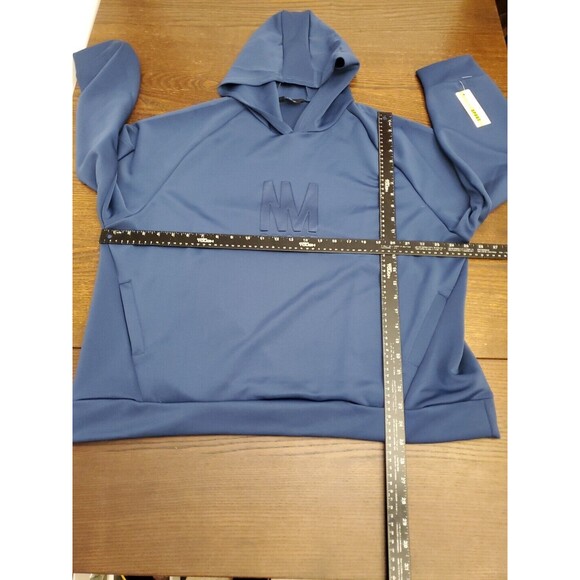 Nicole Miller Sport Hoodie Pressed Raised Print Dark Teal Scuba Pullover 3XL NWT - Picture 10 of 15